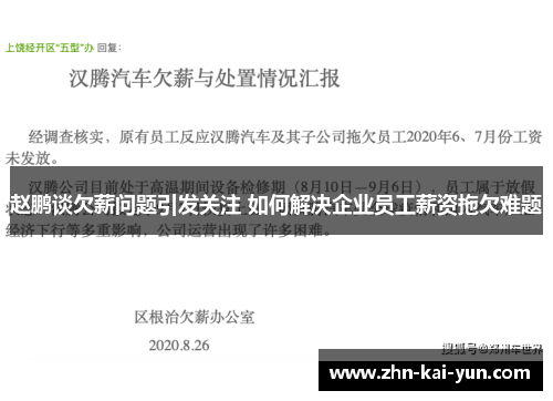 赵鹏谈欠薪问题引发关注 如何解决企业员工薪资拖欠难题